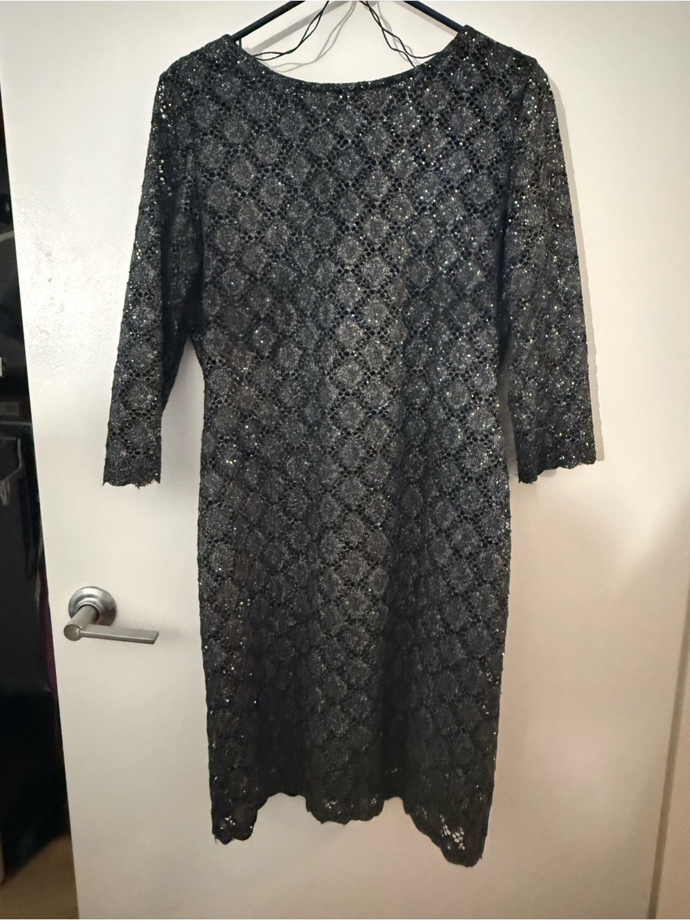 Ronni Nicole Black Lace Scoop Neck Sheath Dress - Picture 4 of 6